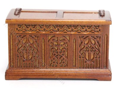 (image for) Miniature 15th C. Tudor Coffer Chest