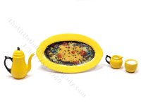 (image for) Miniature 4 Piece Coffee Set for Dollhouses - Yellow