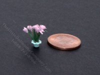 (image for) Handmade Miniature 1/4 Scale Pink Flowers for Dollhouses
