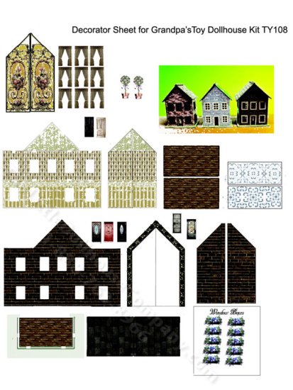 (image for) Miniature Beige Decorator Kit for Dollhouses