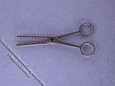 (image for) Miniature Large Hairdresser Thinning Scissors for Dollhouses