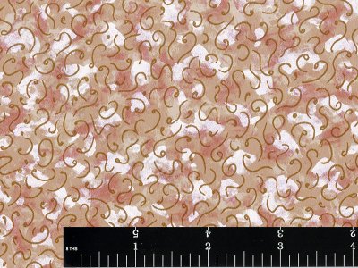 (image for) Squiggles on Pink and Beige Miniature Wallpaper for Dollhouses