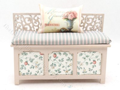 (image for) Miniature Pink Hallway Bench by Jackie Benham