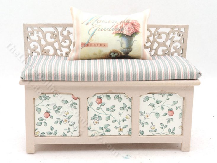 (image for) Miniature Pink Hallway Bench by Jackie Benham
