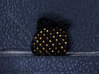 (image for) Miniature Handmade Beaded Black and Gold Purse