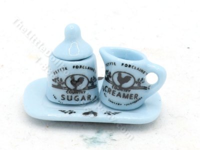 (image for) Miniature Country-style Sugar Bowl and Creamer Blue