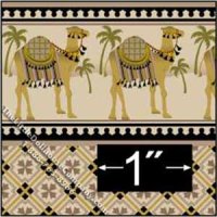 (image for) Dollhouse Scale Model Wallpaper Camel Caravan Pattern