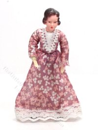 (image for) Miniature Lady in Floral Dress Doll