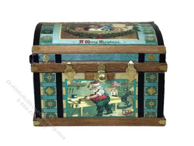 (image for) Miniature Lithograph Wooden Trunk Kit - Classic Christmas
