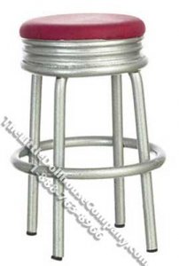 (image for) Miniature 1950's Red Stool for Dollhouses
