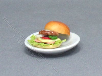 (image for) Miniature Loaded Cheeseburger Platter for Dollhouses