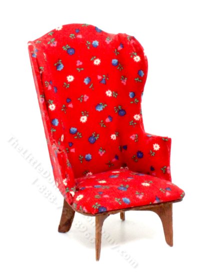 (image for) Vintage Miniature Wingback Chair for Dollhouses