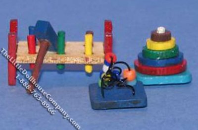 (image for) Miniature Set of 3 Baby Toys Kit for Dollhouses