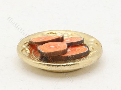 (image for) Miniature Salmon Steaks on a Gold Tray
