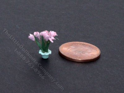 (image for) Handmade Miniature 1/4 Scale Pink Flowers for Dollhouses