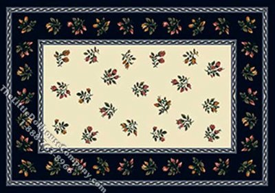 (image for) Miniature Medium Sized Floral Rosebud Rug for Dollhouses