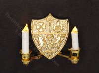 (image for) 1:24 Scale Miniature 3V Crest Double Sconce for Dollhouses