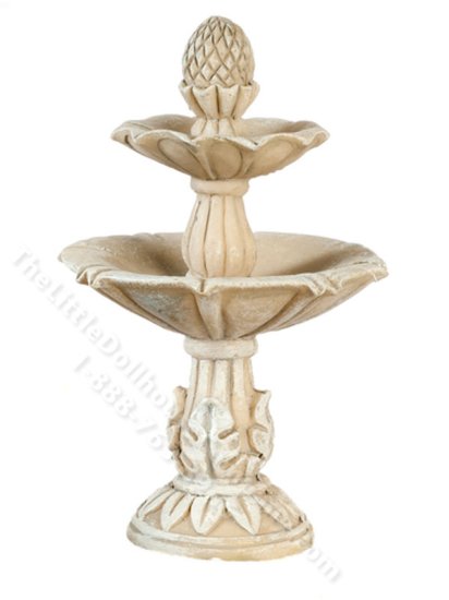 (image for) Miniature Grey Bird Bath for Dollhouses