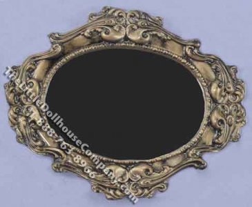 (image for) Miniature Ornate Oval Mirror for Dollhouses