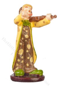 (image for) Miniature Violin Clown Figurine for Dollhouses
