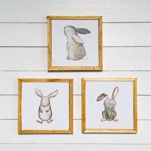 (image for) Miniature Bunny Three Piece Framed Print Set