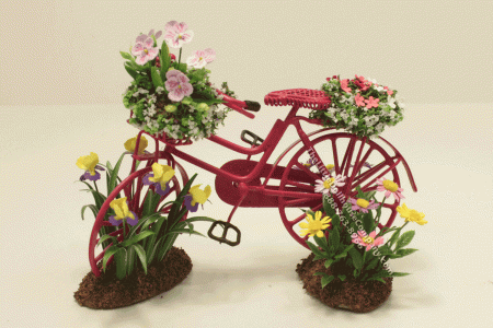 (image for) Miniature Dressed Pink Bicycle, Mini Creations by Judy