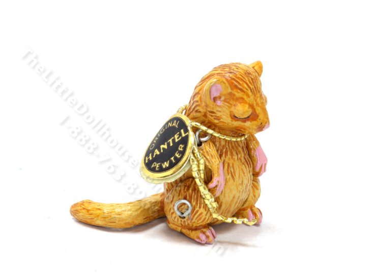 (image for) Vintage Miniature Hantel Articulated Pewter Alice in Wonderland Dormouse for Dollhouses