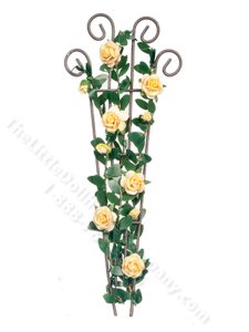 (image for) Miniature Yellow Rose Trellis for Dollhouses