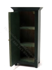 (image for) Miniature Green & Oak Kitchen Pie Safe/Cabinet for Dollhouses