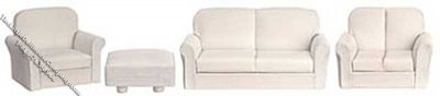 (image for) Miniature Four Piece White Living Room Set for Dollhouses