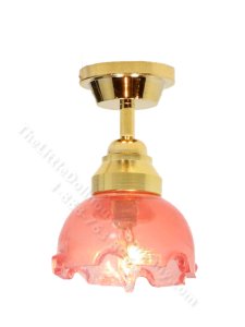 (image for) Miniature 12v Cranberry Shade Ceiling Light for Dollhouses