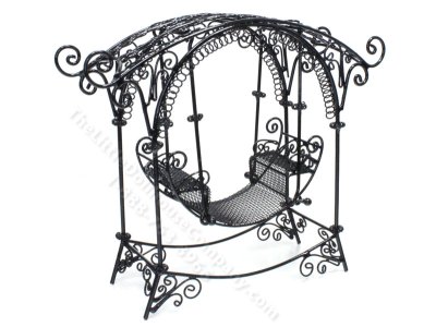 (image for) Miniature Black Wire Garden Swing
