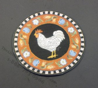 (image for) Dollhouse Miniature White Rooster Carpet
