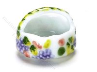 (image for) Miniature Porcelain Floral Basket for Dollhouses