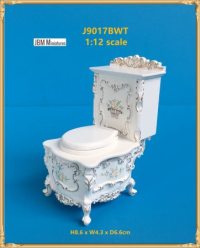 (image for) Toilet Painted Baroque Style-White