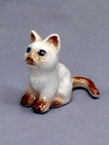 (image for) Miniature Simese Cat Figurine for Dollhouses