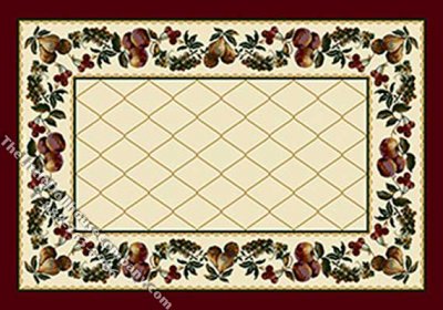 (image for) Miniature Medium Sized "Country Fruit" Rug for Dollhouses