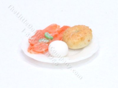 (image for) Miniature Cream Cheese, Lox, and Bagel on a Plate