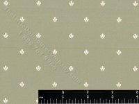 (image for) Cream Blossoms on Green Miniature Wallpaper for Dollhouses
