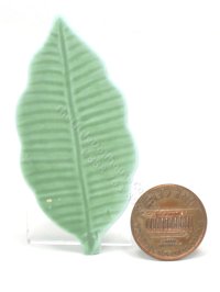 (image for) Miniature Green Ceramic Leaf- Shaped Platter