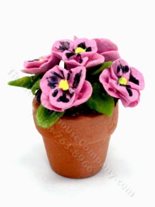 (image for) Miniature Potted Pansies for Dollhouses