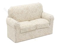 (image for) 1:24 Scale Miniature Ivory Leaves Sofa for Dollhouses - Beige