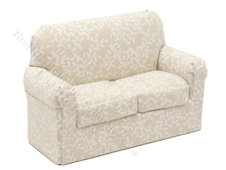 (image for) 1:24 Scale Miniature Ivory Leaves Sofa for Dollhouses - Beige