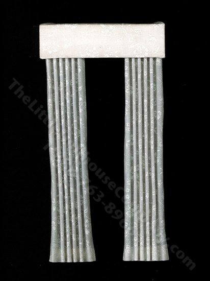 (image for) Miniature Cream Floral Drapery w/Valance for Dollhouses