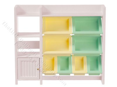 (image for) Miniature Child's Storage Cabinet for Dollhouses - Pink