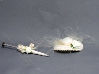 (image for) Miniature White Ladies Hat and Matching Parasol