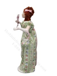 (image for) Miniature Handcrafted Regency Woman in Green Striped Dress