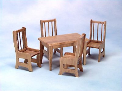 (image for) Dollhouse Miniature Table and Chairs