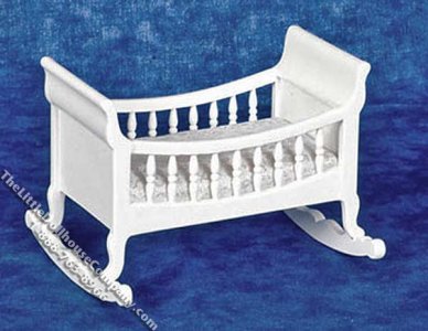 (image for) Miniature White Lincoln Cradle for Dollhouses
