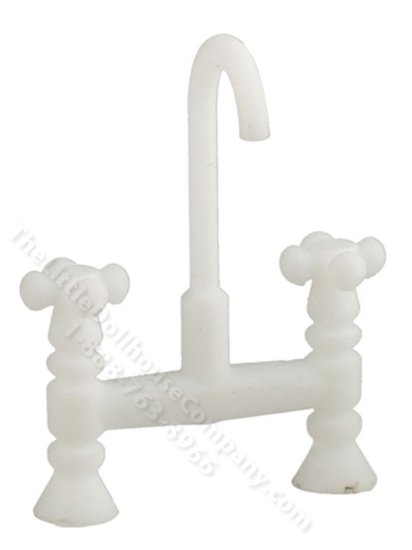 (image for) Miniature White Gooseneck Faucet for Dollhouses